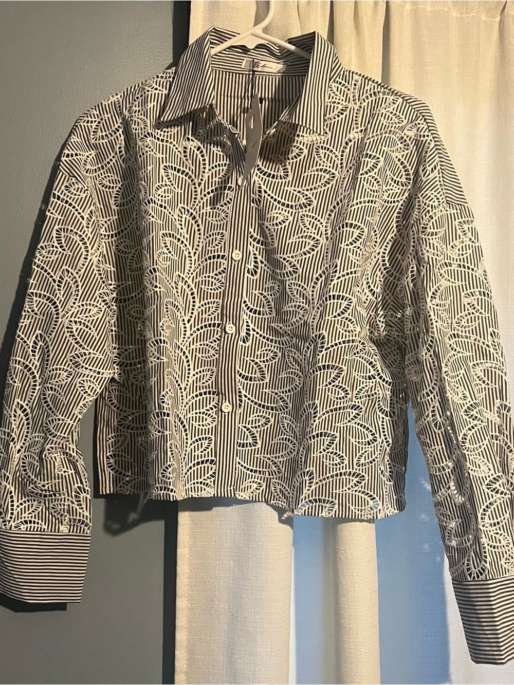 Black & White Patterned Button-Up Shirt